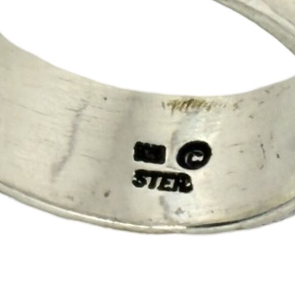 VTG Wheeler Sterling Silver Swirl Band Ring SZ 8.5 925 Diamond Cut Oxidized Mens - Picture 14 of 16